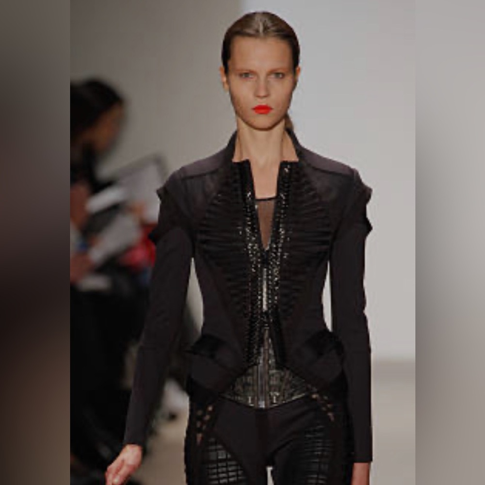 Authentic Herve Leger Black Structured Blazer- Runway Collection- RARE